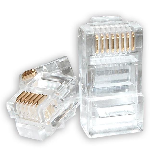 Astrotek RJ45 Jack Connector Modular Plug Crimp 8P8C CAT5e LAN Network Ethernet Head 2 Prong Blade 3u' Transparent (20/pack) Astrotek RJ45 Jack Connector Modular Plug Crimp 8P8C CAT5e LAN Network Ethernet Head 2 Prong Blade 3u' Transparent (20/pack)